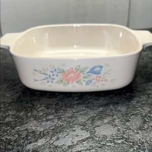 Vintage SYMPHONY Corningware Floral Patterned Baking Dish